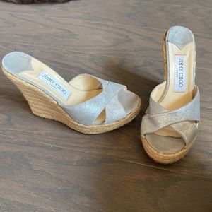 Jimmy Choo Shoes Jimmy Choo 37 Phyllis Silver Espadrilles